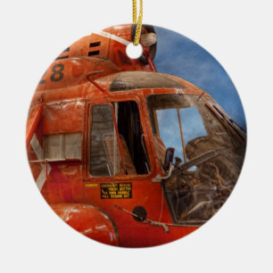 Helicopter - Coast guard helicopter Ceramic Tree Decoration