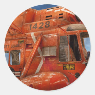 Helicopter - Coast guard helicopter Classic Round Sticker