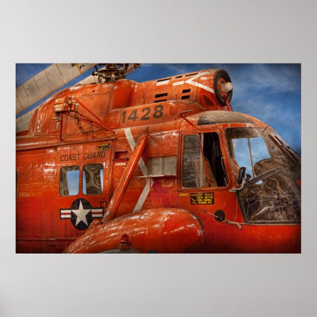 Helicopter - Coast guard helicopter Poster (Front)