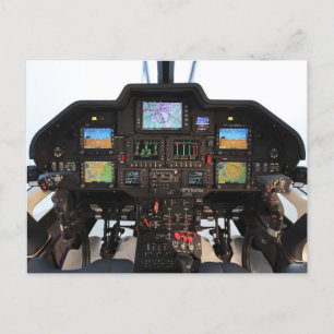 Helicopter cockpit postcard