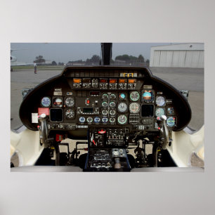 Helicopter cockpit poster