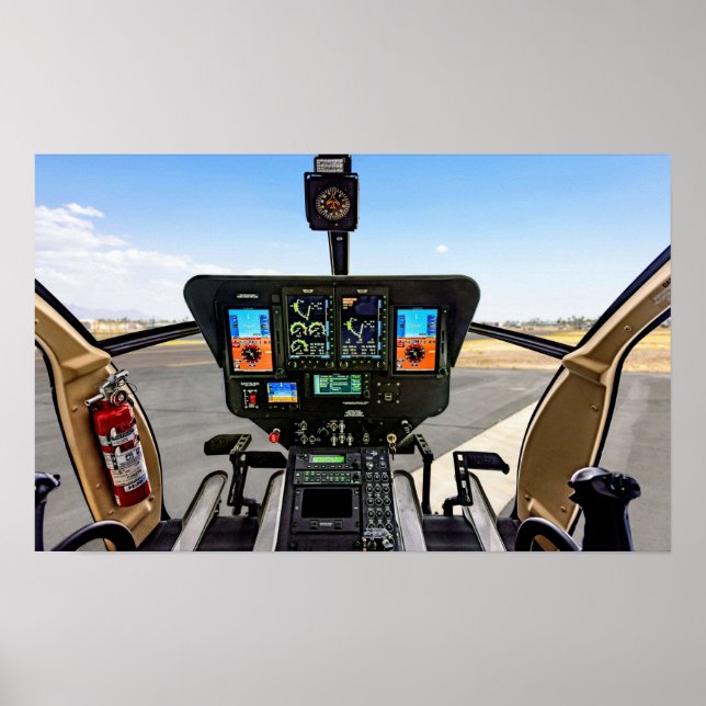 helicopter cockpit poster (Front)