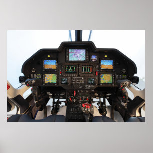 Helicopter cockpit poster