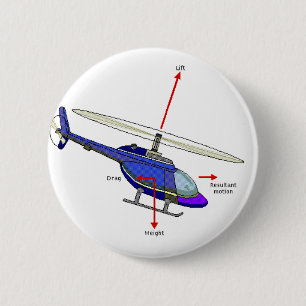 Helicopter Flight Diagram 6 Cm Round Badge
