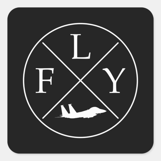 Helicopter FLY Square Sticker (Front)