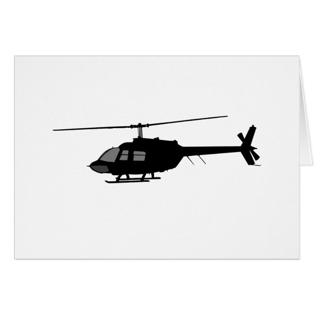 Helicopter Flying Silhouette Customise Colour (Front Horizontal)