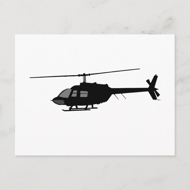 Helicopter Flying Silhouette Customise Colour Postcard (Front)