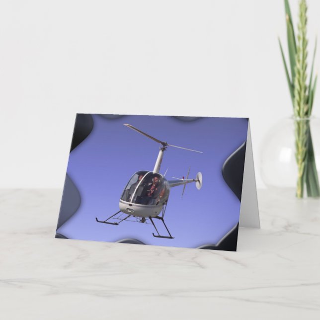 Helicopter Greeting Cards Flying Chopper Cards (Front)