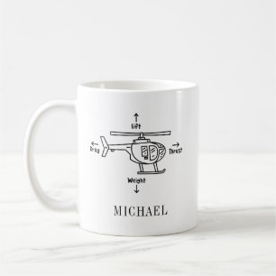 Helicopter Illustration Pilot Retirement Party Coffee Mug