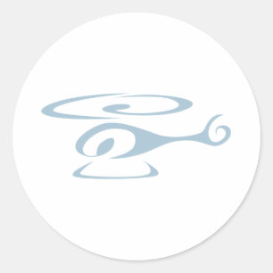 Helicopter in Swish Drawing Style Classic Round Sticker