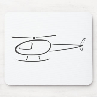 Helicopter in Swish Drawing Style Mouse Mat