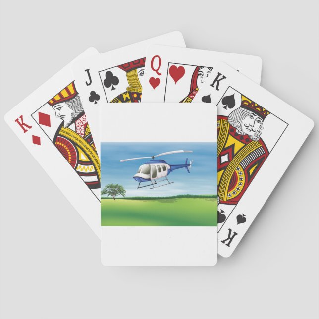 Helicopter Landing Playing Cards (Back)