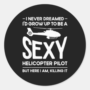 Helicopter Lot Design For Men Women Helicopter Lov Classic Round Sticker