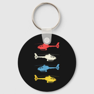 Helicopter Lot Vintage Aviation Flying Helicopters Key Ring