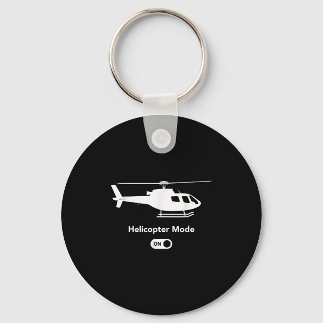 Helicopter Mode On - Funny Aeroplane Aviation Desi Key Ring (Front)