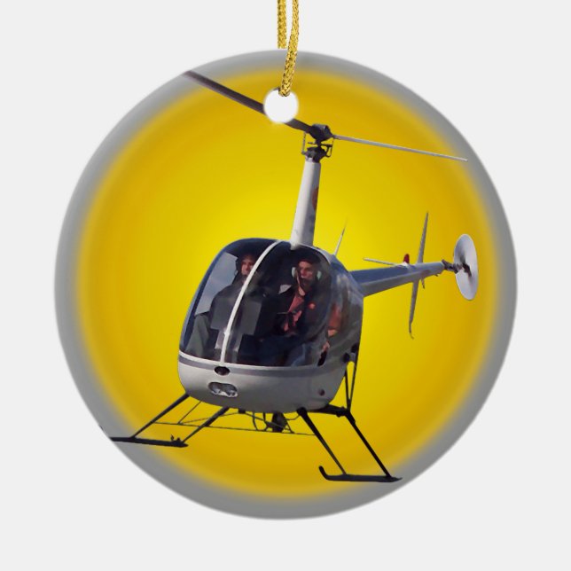 Helicopter Ornament Personalise Chopper Decoration (Front)