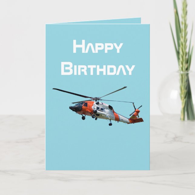 Helicopter photo for Pilot, Aviation Birthday Holiday Card (Front)