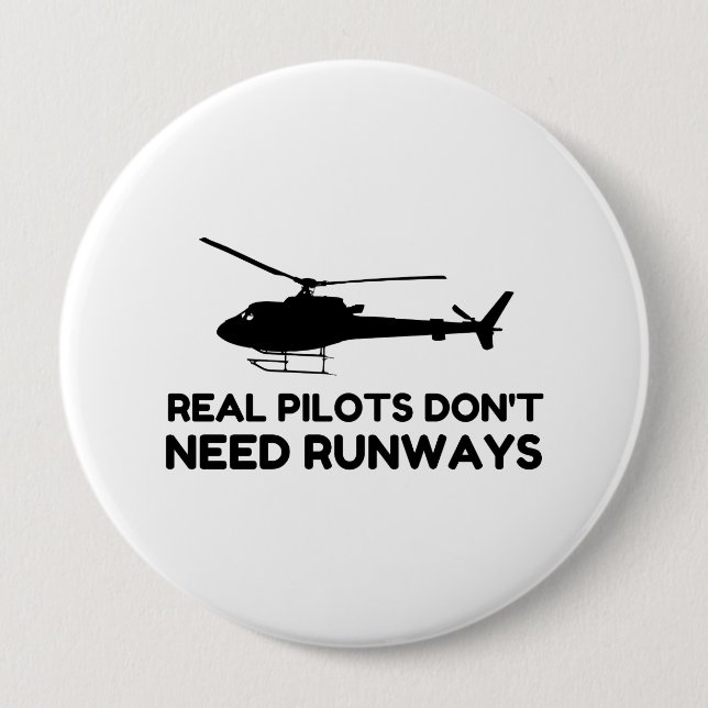 Helicopter PILOT RUNWAYS 10 Cm Round Badge (Front)