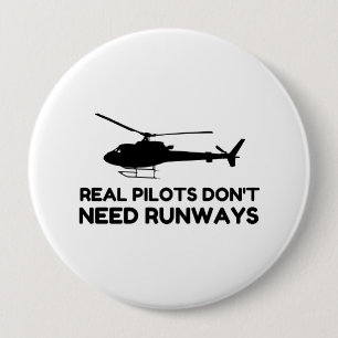 Helicopter PILOT RUNWAYS 10 Cm Round Badge