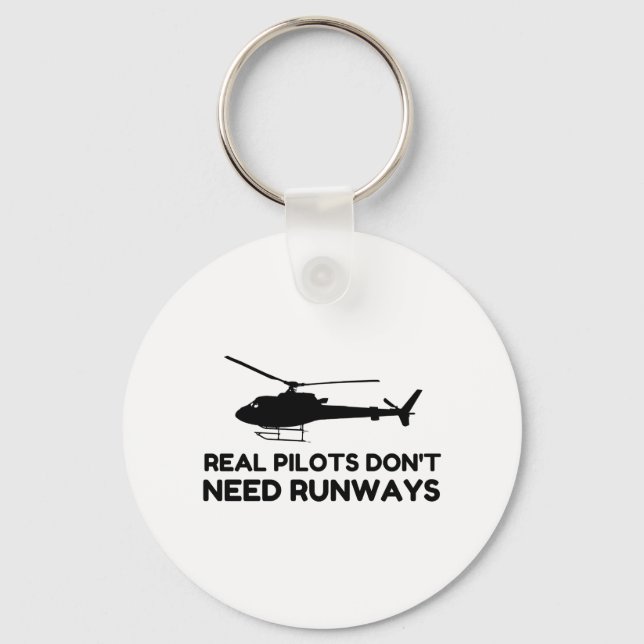 Helicopter PILOT RUNWAYS Key Ring (Front)
