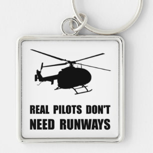 Helicopter Pilot Runways Key Ring