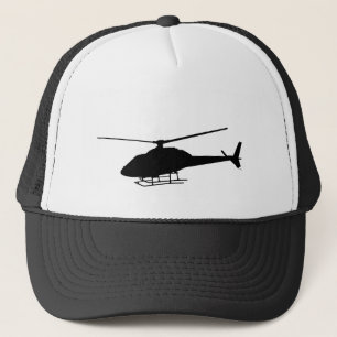 Helicopter Pilot Silhouette Flying  Trucker Hat
