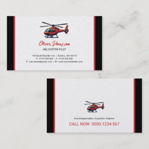 Helicopter Pilot   Transportation Business Card
