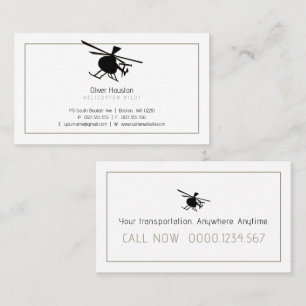 Helicopter Pilot   Transportation Business Card