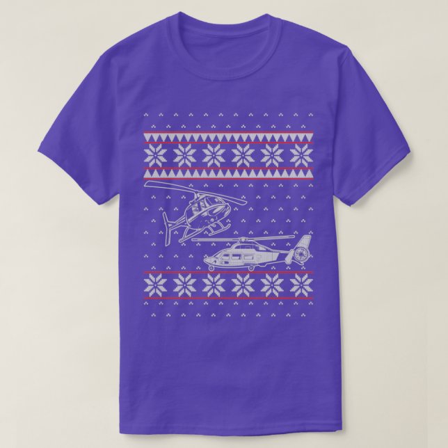 Helicopter pilot Ugly Christmas Sweater  (Design Front)