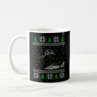 Helicopter Pilot Ugly Christmas Sweater Chopper Av Coffee Mug
