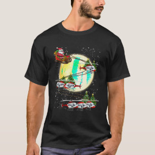 Helicopter Reindeer Santa s Sleigh Pilot Christmas T-Shirt