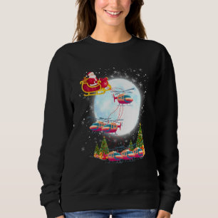 Helicopter Reindeer Santa's Sleigh Pilot Christmas Sweatshirt