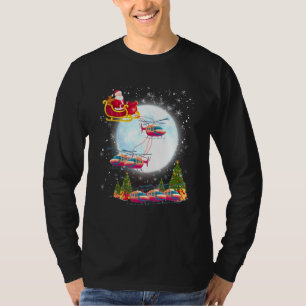 Helicopter Reindeer Santa's Sleigh Pilot Christmas T-Shirt