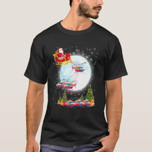 Helicopter Reindeer Santa's Sleigh Pilot Christmas T-Shirt