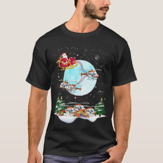 Helicopter Reindeer Santa's Sleigh Pilot Christmas T-Shirt