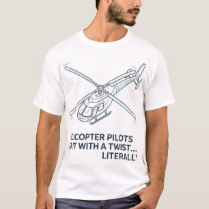 Helicopter Rotor System Blueprint – Pilot Humor T-Shirt