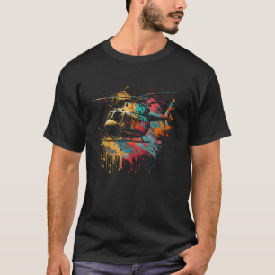 Helicopter Splash Helicopter Retro Heli Pilot Vint T-Shirt