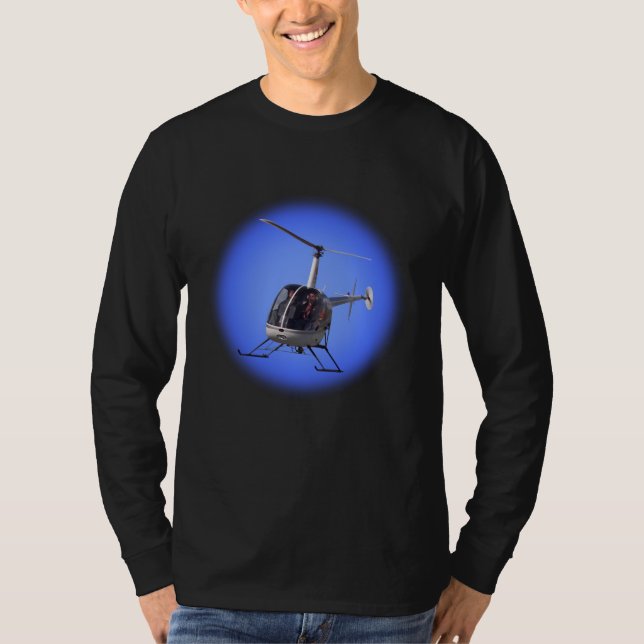 Helicopter T-shirt Cool Long Sleeve Tees (Front)