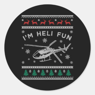 Helicopter Ugly Fun Heli Classic Round Sticker