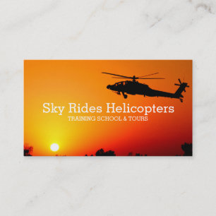 Helicopters Pilot Training Tours Flight School Business Card