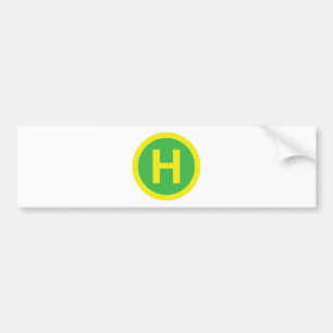 Helipad Sign Bumper Sticker