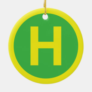 Helipad Sign Ceramic Tree Decoration