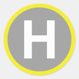 Helipad Sign Classic Round Sticker