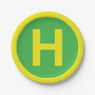 Helipad Sign Paper Plate