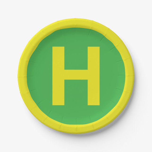Helipad Sign Paper Plate (Front)