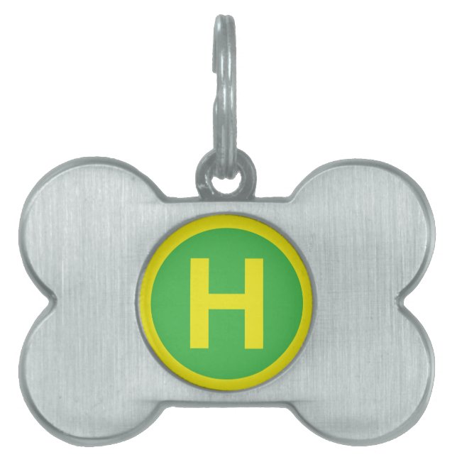 Helipad Sign Pet ID Tag (Front)