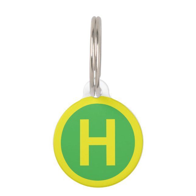 Helipad Sign Pet Tag (Back)