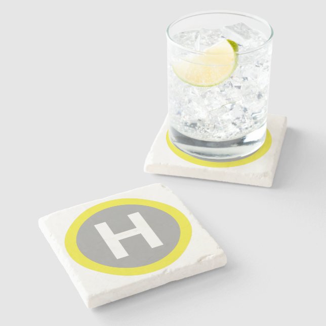 Helipad Sign Stone Coaster (Side)