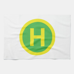 Helipad Sign Tea Towel
