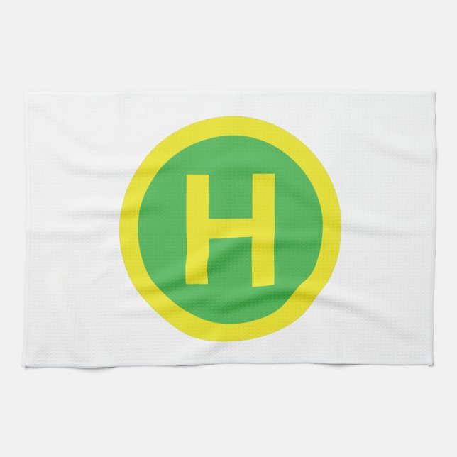 Helipad Sign Tea Towel (Horizontal)